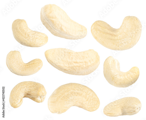 cashew nuts set isolated on white background