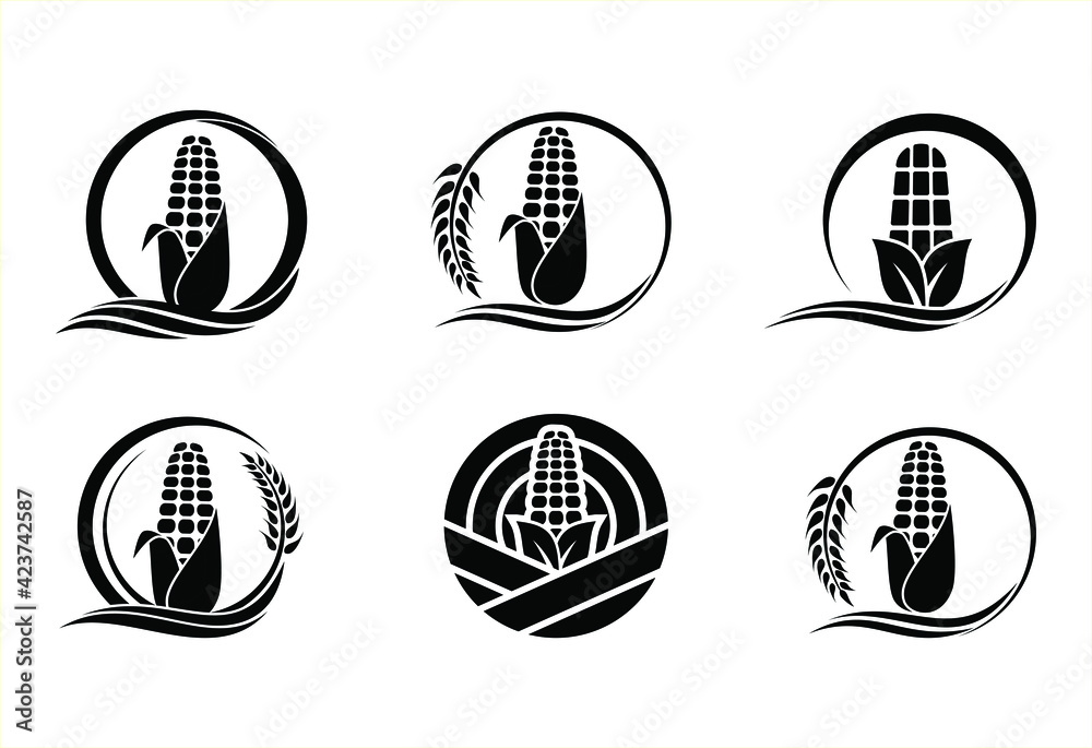 a collection of corn plantation logo icons a collection of corn plantation logo icons