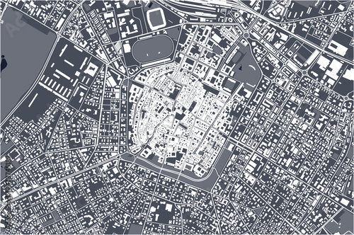 map of the city of Modena, Emilia-Romagna, Italy