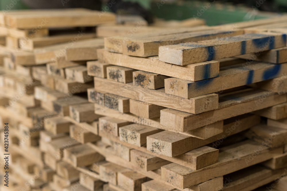 The close up of folded decorative not chipped wooden blocks The close up of folded decorative not chipped wooden blocks