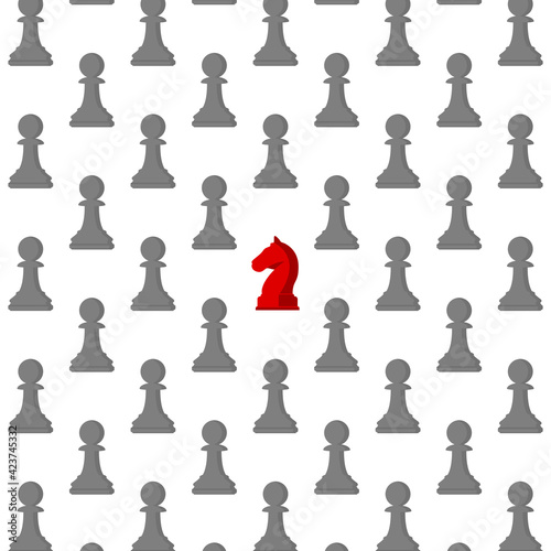 Be different. Business metaphor with chess pieces. Vector