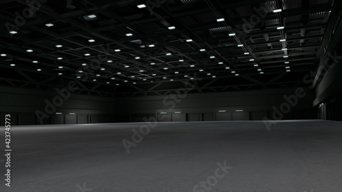 Empty exhibition center. backdrop for exhibition stands.3d render.