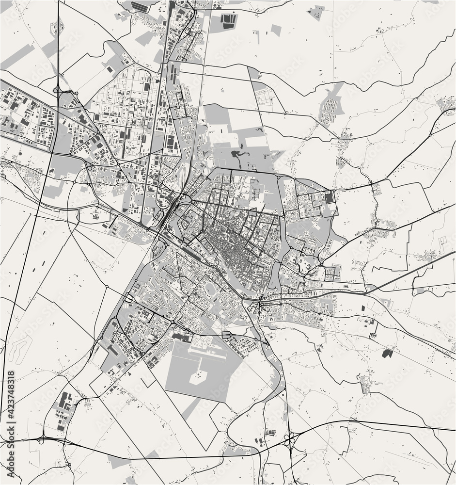 Fototapeta premium map of the city of Ferrara, Italy