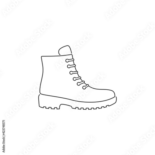 Boots shoes line icon flat style vector