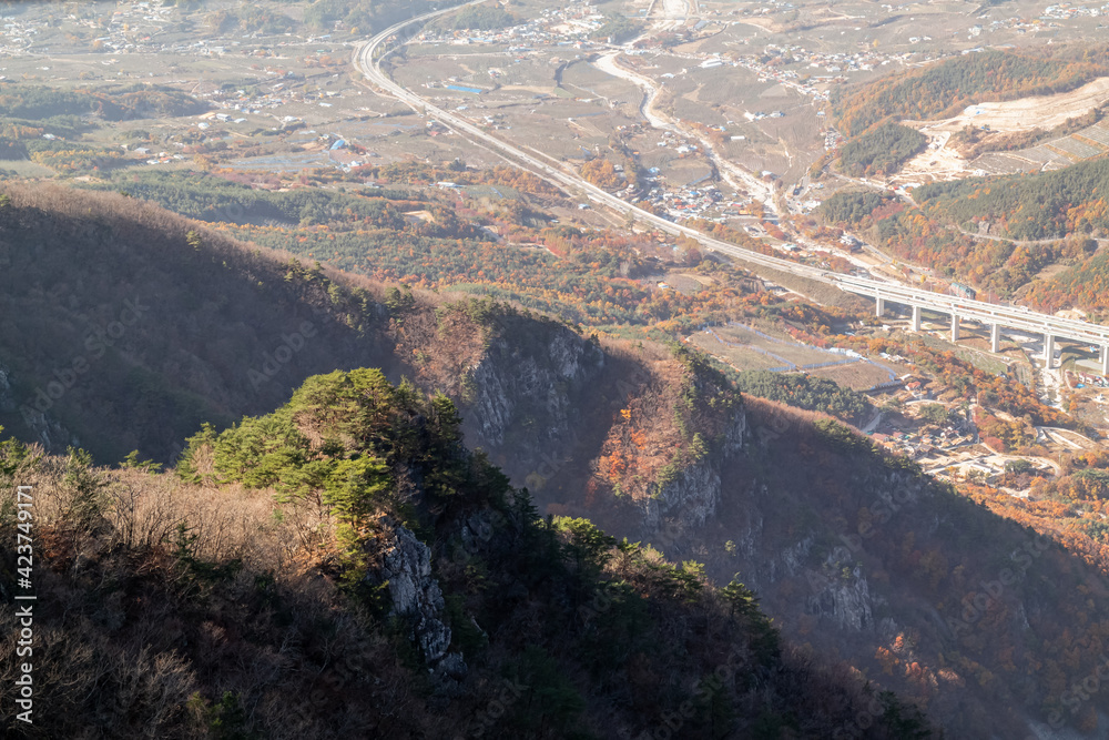 Rock and scenery at the top of Cheonhwangsan Mountain in Miryang, South Korea. Rock and scenery at the top of Cheonhwangsan Mountain in Miryang, South Korea.
