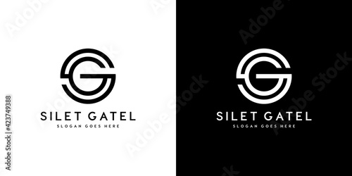 initials letter SG,GS circle logo vector design