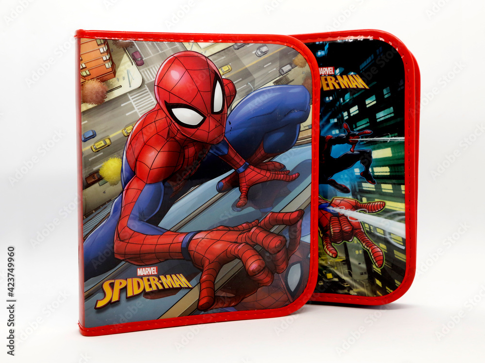 Naklejka premium Spider-Man. Spider man. Toy. The Amazing Spider-Man. Comic. Movies. Peter parker. Superheroe. Super heroe. School pencil case for children. School supplies.