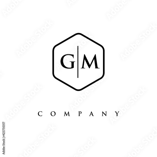 initial GM logo design vector