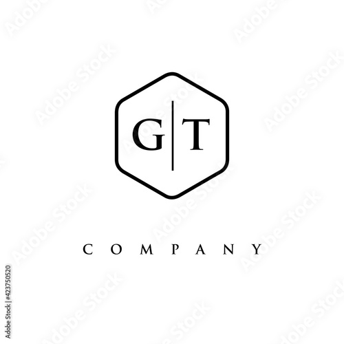 initial GT logo design vector