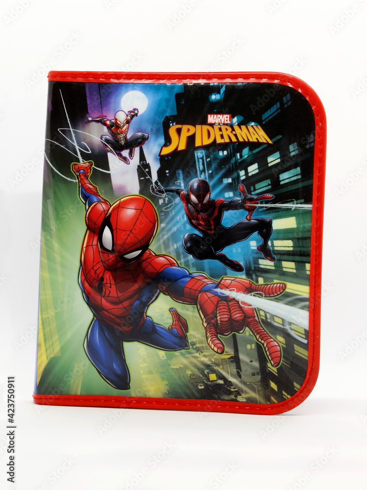 Naklejka premium Spider-Man. Spider man. Toy. The Amazing Spider-Man. Comic. Movies. Peter parker. Superhero. Super hero. School pencil case for children. School supplies.