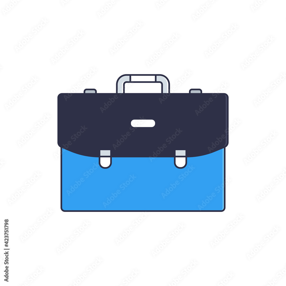 Business suitcase icon, briefcase bag for document. Business money and finance vector icons. Stroke and fill. White background. Part of set Business suitcase icon, briefcase bag for document. Business money and finance vector icons. Stroke and fill. White background. Part of set