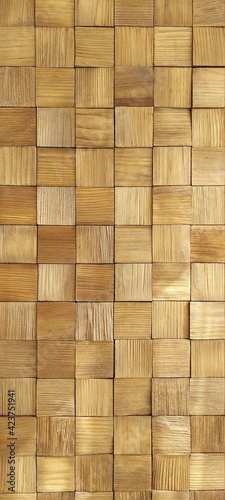 Background image. Pattern of wooden square cuts