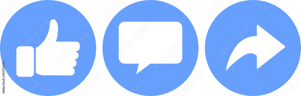 Vector illustration like comment repost icon set. Social network signs. Vector illustration like comment repost icon set. Social network signs.