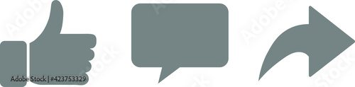 Vector illustration like comment repost icon set. Social network signs.