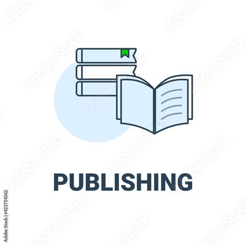 Publishing business icon. Simple vector illustration of books. Can be used as a logo or icon for a website.