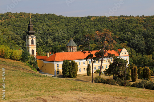 Novo Chopovo (Hopovo) Monastery in Fruska Gora mountain in the northern Serbia, in the province Vojvodina. Significant cultural monuments of Serbia photo