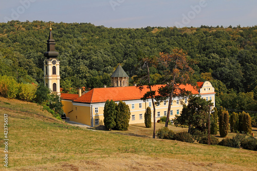 Obraz na płótnie Novo Chopovo (Hopovo) Monastery in Fruska Gora mountain in the northern Serbia, in the province Vojvodina. Significant cultural monuments of Serbia w salonie
