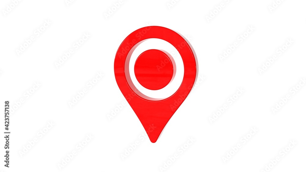 3d render 3D geolocation symbol red 3d render 3D geolocation symbol red