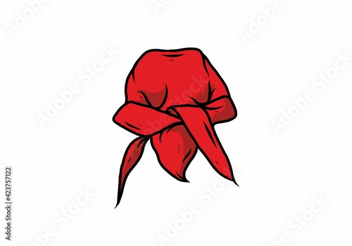 Red color of durag drawing illustration photo