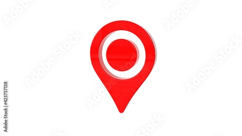 Free Download 3d render 3D geolocation symbol red - GFXLoad