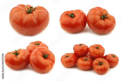 Fresh beef tomatoes on a white background