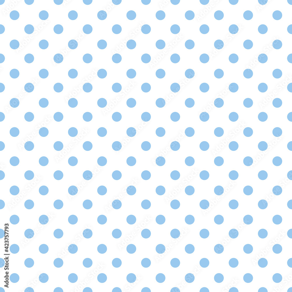 pastel blue polka dots seamless repeat pattern