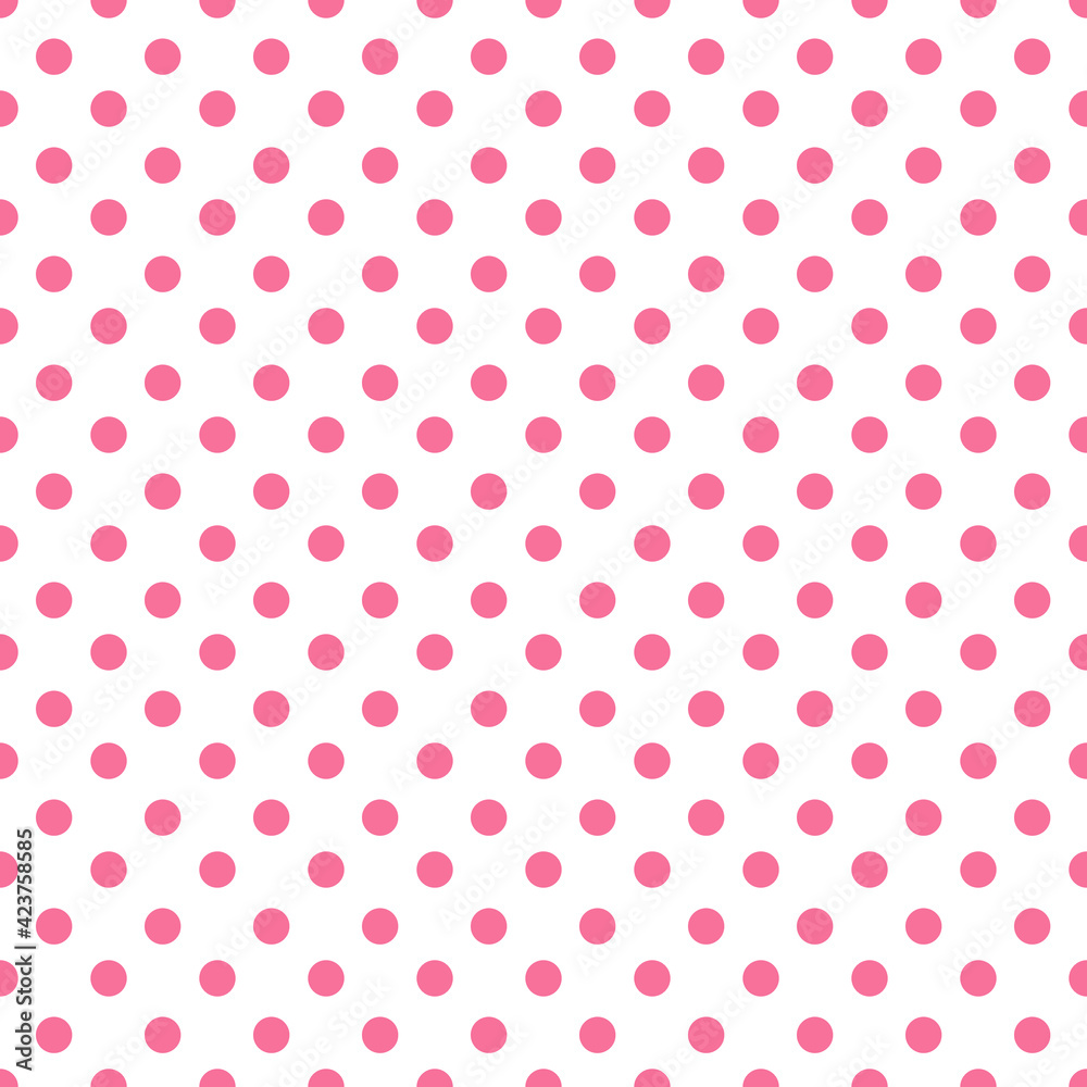 pastel pink polka dots seamless repeat pattern