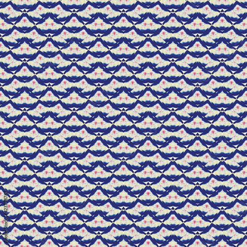 Japanese Watercolor Seamless Pattern. Tie-Dye, Wabi Sabi. Textured Paint Brush Oriental Teal. Organic Geometric Male Winter Pattern. Geometric Hand Painted Fashion Texture. Watercolor Brush Paint.