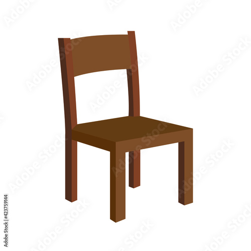 Wooden brown chair emoji vector photo