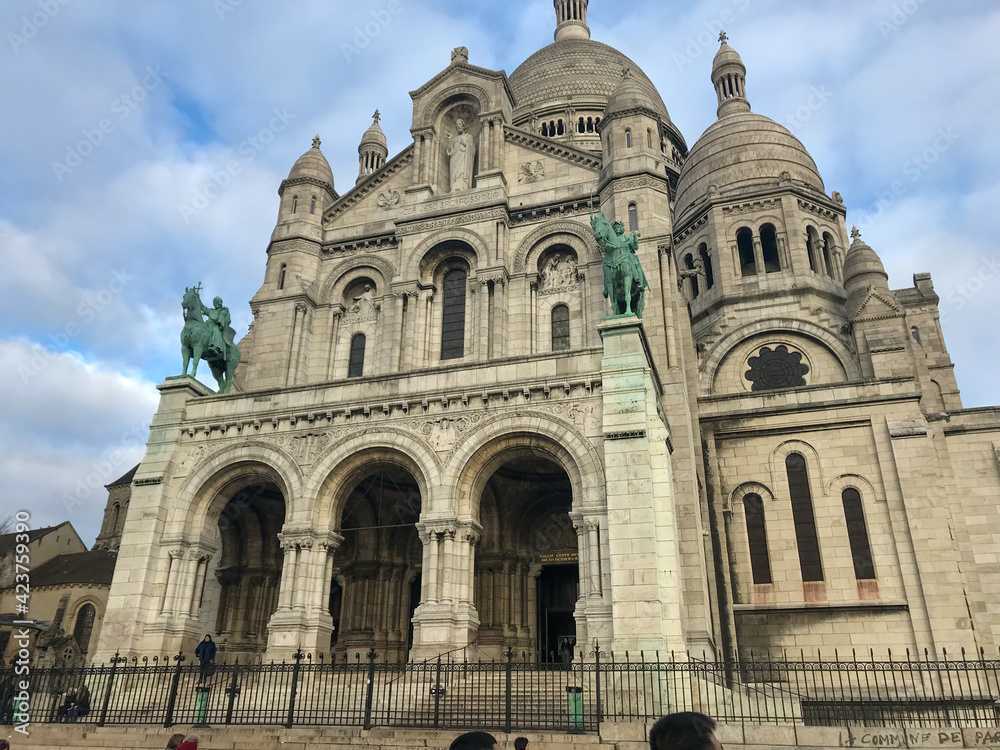 Paris, France; 12 11 2018: Sacre Coeur basilica in the center of the city of Paris.