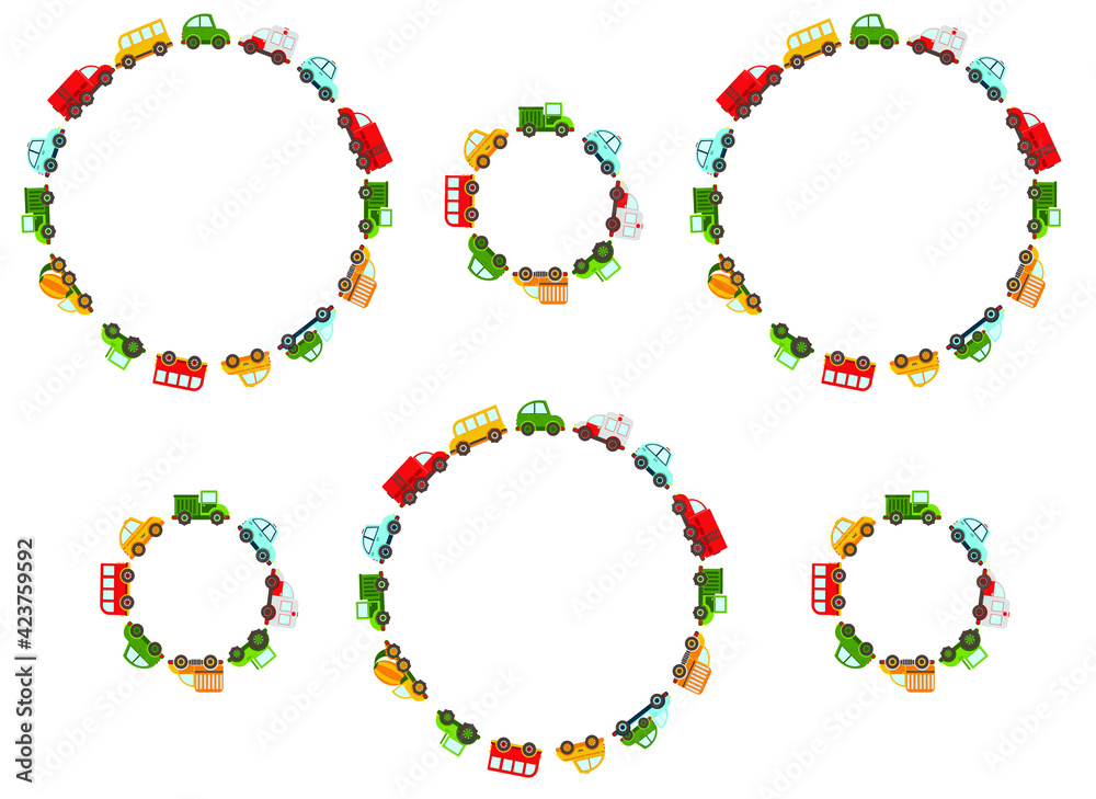 colored cars. children's vector background 