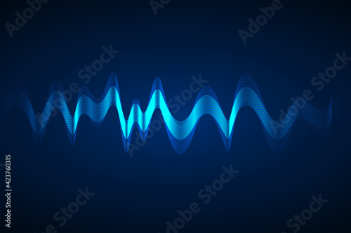 Sound wave background. Wave of musical soundtrack