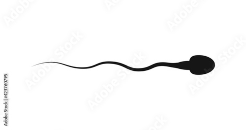 Sperm vector icon, Vector background sperm that runs towards the egg, Competition concept. photo