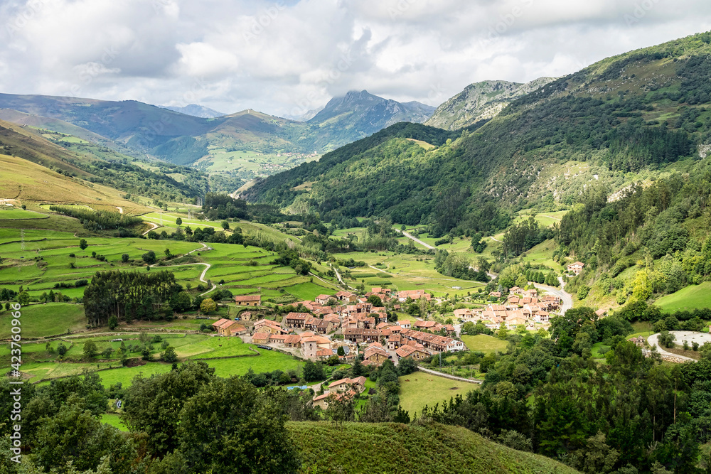 Village of Carmona, Cabuerniga valley, Cantabria, Spain.