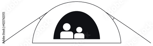 Ein Iglu-Zelt, Ikon, Illustration, Vektor