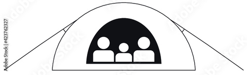 Ein Iglu-Zelt, Ikon, Illustration, Vektor