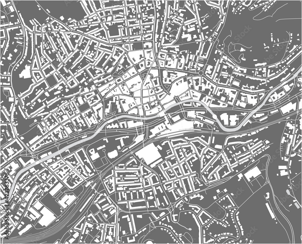 Obraz premium map of the city of Wuppertal, Germany