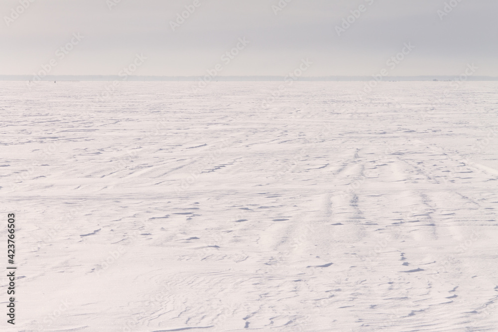 natural background winter minimalism, snow field turning into the sky natural background winter minimalism, snow field turning into the sky