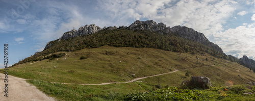 Panorama view of Kampenwand mountain in Bavaria, Germany photo