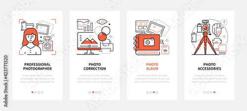 Photography - modern line design style web banners