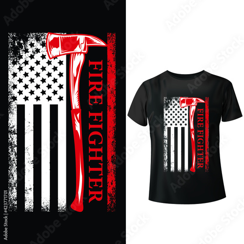 Fire Fighter T-Shirt Design