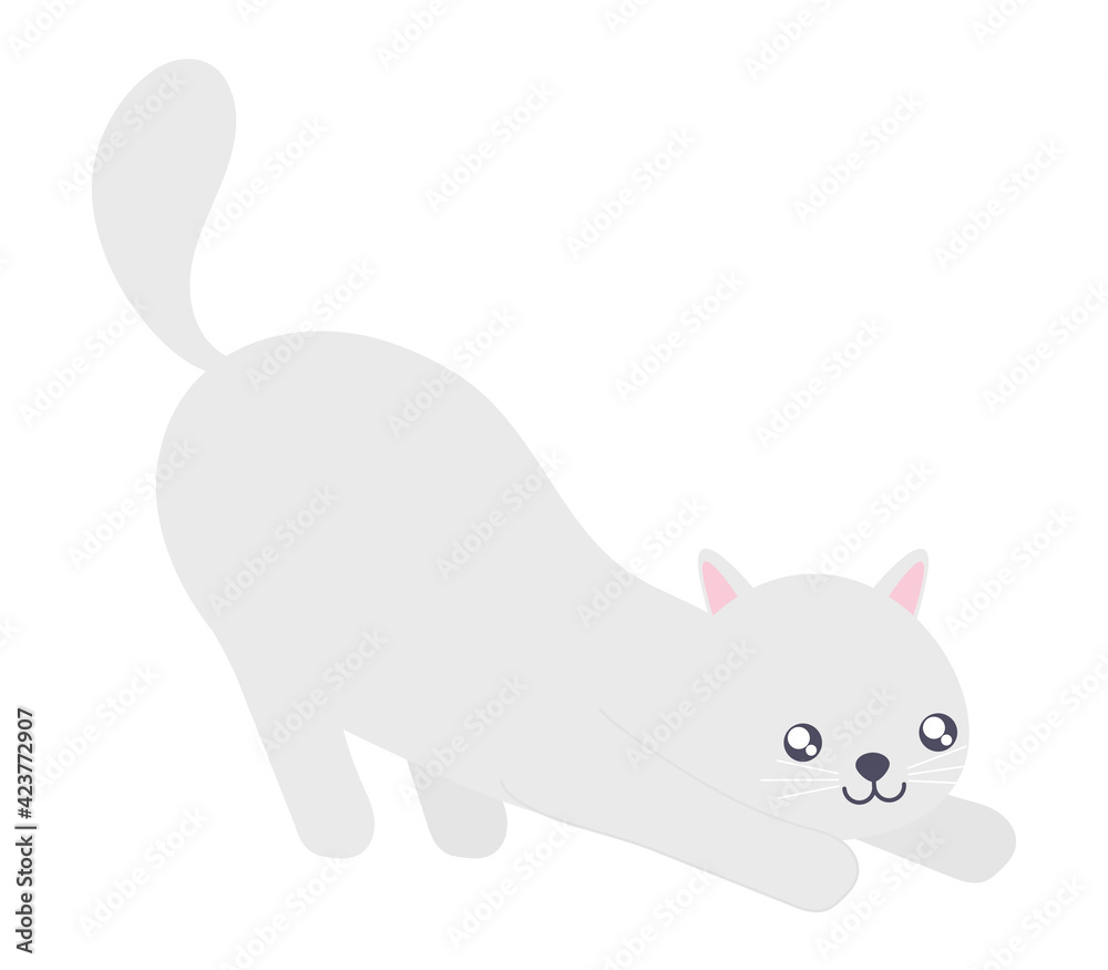 Fototapeta premium smiling cat stretching