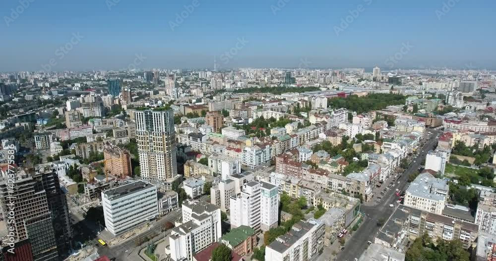 Kiev Panorama. High Dense City. Aerial View Kiev Panorama. High Dense City. Aerial View