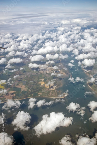 Calshot and Southampton Water from the air, Hampshire, England, UK.