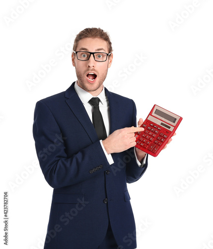 Shocked businessman with ca...