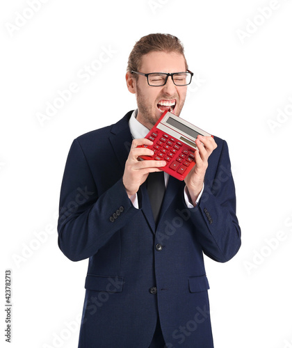 Stressed businessman with c...