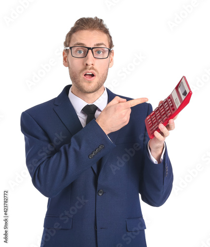 Shocked businessman with ca...