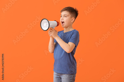 Screaming little boy with m...