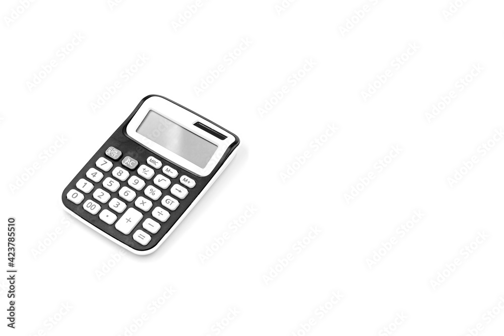 Calculator isolated on white background with copy space Calculator isolated on white background with copy space