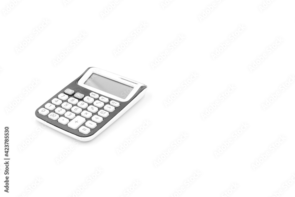Top view black calculator isolated on white background Top view black calculator isolated on white background